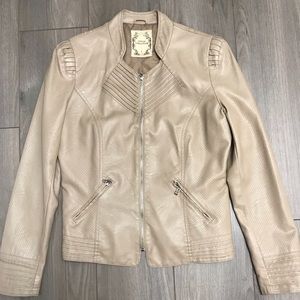 Downtown Coalition Tan Leather Jacket
